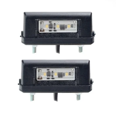 Immagine di 2 x luci targa LED lampade nero 12 V 24 e contrassegnati per camion rimorchio ribaltabile Van camper caravan Bus