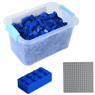 Immagine di Katara 1827 Set 520 Mattoncini 4x2 Base Scatola Compatibile Lego, Sluban, Papimax, Q Bricks Blu