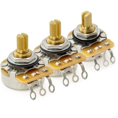 Immagine di CTS 450G A250Kx2+B250K Potenziometro Ottone Corto Split Shaft 1/4 Pollice 10% Audio Linear Taper Pots per Chitarra Elettrica Basso(Set di 2A1B)