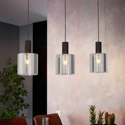 Immagine di Lampada a sospensione GOROSIBA nero e trasparente L: 85 W: 15 H: 110 centimetri regolabile