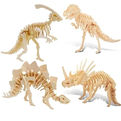 Immagine di Dinosauro Legno,Puzzle 3D,Puzzle 3D in Legno,Dinosauro Legno 3D,Modello di Dinosauro,Puzzle per bambini,Puzzle Bambini Adulti