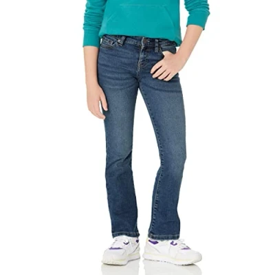 Immagine di Amazon Essentials Jeans con Fondo a Zampa Elasticizzati Aderenti Bambine e Ragazze, delavé Medio, 10 Anni