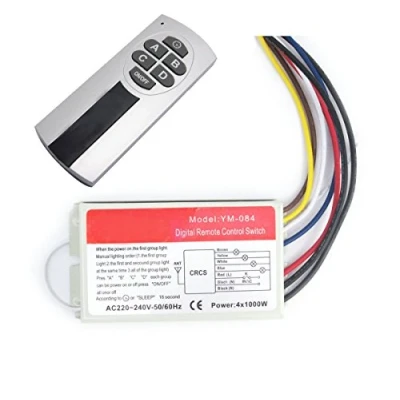 Immagine di Namvo Wall Switch Wireless e Telecomando 220V a Quattro Vie, Cinque stadi Digitale Interruttore di Controllo remoto