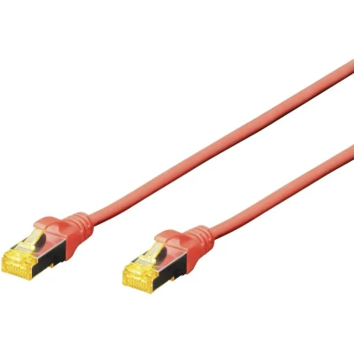 Immagine di Digitus DK 1644 A 0025/R RJ45 cavo di rete, patch CAT 6A S/FTP 0.25 m Rosso Privo alogeni, coppie intrecciate, con protezione, Ritardante fiamma 1
