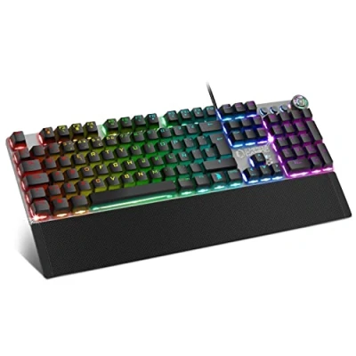 Immagine di EMPIRE Gaming STARDUST Teclado Teclas opto mecánicas Retroiluminación LED RGB Gamer Software de programación Reposa muñecasextraíble (QWERTY, Español)
