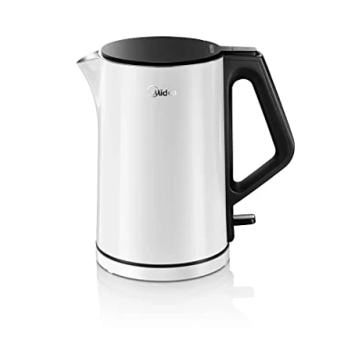 Immagine di Midea Bollitore Acqua Elettrico 1.5L,Bollitore ad Calda senza BPA, Base Rotante a 360 ,Indicatore 2200W Rapida Ebollizione Spegnimento, Automatico Protezione da Evaporazione Secco, Bianco