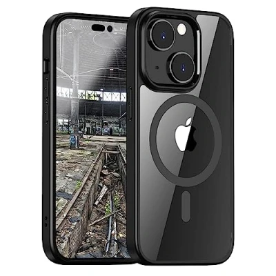 Immagine di JT Berlin Pankow Hybrid MagSafe Backcover per cellulare Apple iPhone 14 Nero, Trasparente Compatibile con MagSafe, Anti urti