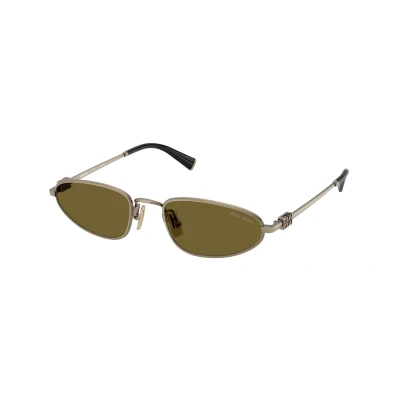 Immagine di Miu Donna MU A52S 26C09Z Occhiali da sole Metallo Oro Marrone Geometrica Normale