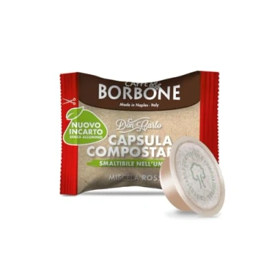 Immagine di Caffè Borbone Don Carlo Compostabile, Miscela Rossa 100 Capsule Compatibili con le Macchine ad uso domestico Lavazza* A Modo Mio*
