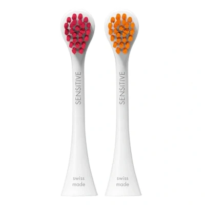 Immagine di Curaprox Hydrosonic Sensitive Testine per spazzolino sonico, confezione Duo, colore: Magenta/Arancione