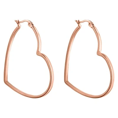 Immagine di PURELEI® Orecchini Big Love (oro, argento, oro rosa), impermeabili, a forma di cuore, in Acciaio inox, regalo per donne, inossidabile