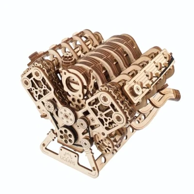 Immagine di UGEARS V8 Engine Model Kit Puzzle 3D Avanzato in Legno per Adulti Fai Da Te Regalo Ingegneri Modello Motore la Festa del Papà, Compleanni, Natale 776 Pezzi
