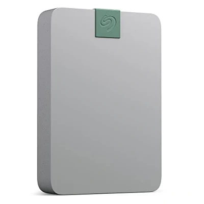 Immagine di Seagate Ultra Touch HDD, 5 TB, HDD esterno Pebble Grey, materiale riciclato post consumo, compatibilità USB C con PC, Mac e Chromebook, Dropbox Mylio inclusi, 2 anni Rescue Services (STMA5000400)