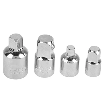 Immagine di Set di 4 Adattatori E Riduttori in Acciaio Al Cromo Vanadio 1/4&quot;, 3/8&quot;, 1/2&quot; Chiave Adattatore Cricchetto Kit Conversione Estensione (argento)