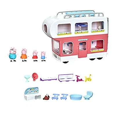 Immagine di Hasbro Peppa Pig Il Camper di Pig, playset convertibile da veicolo a camper, giocattolo con suoni e canzoni, per bambini età prescolare dai 3 anni in su