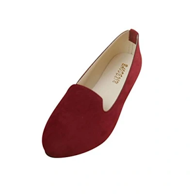Immagine di Donna Ballerine Basic in Ecopelle Elegante e Moda Scarpe Basse,Vino Rosso,EU 39