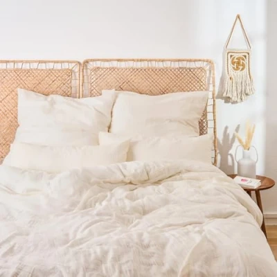 Immagine di Blumtal Biancheria da Letto Mussola 200x220 cm OEKO TEX Certificata in Cotone Copripiumino + 2x Federa 80x80 Beige