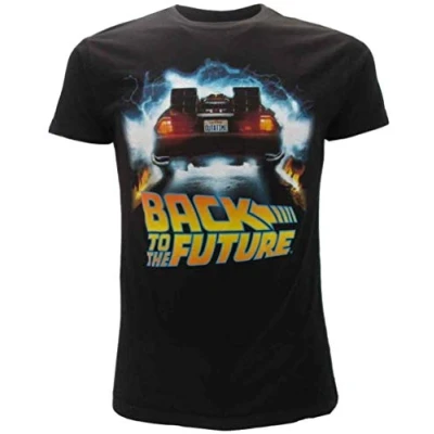 Immagine di BTTF Torna a Le Future T Shirt Nero Delorean Outatime Originale Ufficiale Back to The