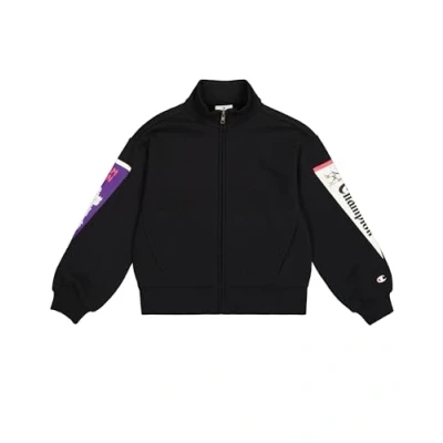 Immagine di Champion Legacy Graphic Shop G (405024) Ultra Light Soft Compact Powerblend Fleece Full Zip Felpa, Nero, 7 8 Anni Bambina