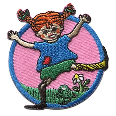 Immagine di Pippi Calzelunghe balli fiore Toppe termoadesive Patch Toppa ricamate, misura: 6 x 6,2 cm