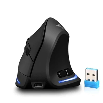 Immagine di Zeerkeer Mouse verticale ergonomico con DPI regolabile per gamer/PC/laptop/desktop (wireless)