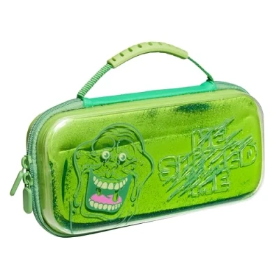 Immagine di Numskull Official Ghostbusters Slimer Hard Shell Travel Case for Nintendo Switch and OLED Model 2021 Console Fits 10 Games Accessories