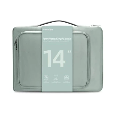 Immagine di Innostyle Omniprotect Eco Friendly, borsa per computer da 15,6 16 pollici PC portatile grande impermeabile compatibile con Apple MacBook Pro/Air, HP ProBook, Dell XPS, Lenovo Yoga, verde
