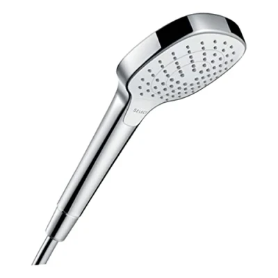 Immagine di hansgrohe Croma Select E Doccetta per doccia, Doccino con 3 getti, Soffione doccia quadrato (110 x 110 mm) funzione anticalcare, bianco/cromo, 26812400