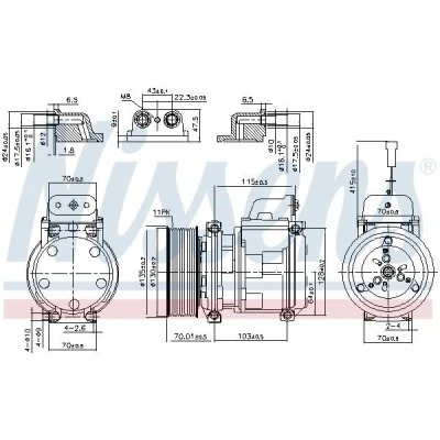 Immagine di NISSENS 890331 Compressore Aria Condizionata 10PA15C 24 PAG 46 R 134a