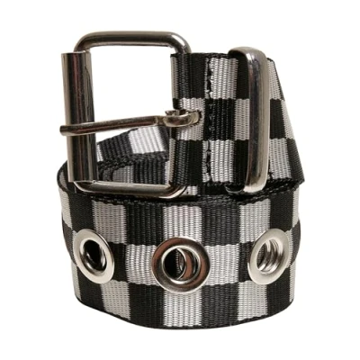 Immagine di URBAN CLASSICS Cintura Donna Uomo con Fibbia, Occhielli e Borchie Punk, Colore a Scacchi, Lunghezza 105 cm oder 125