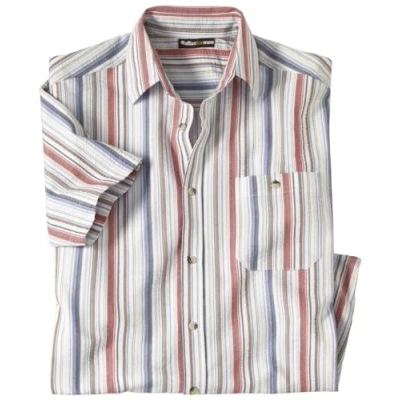 Immagine di ATLAS FOR MEN Camicia da Uomo in Cotone Maniche Corte Stile Chic e Casual Disponibile nelle Taglie Grandi M a 5XL