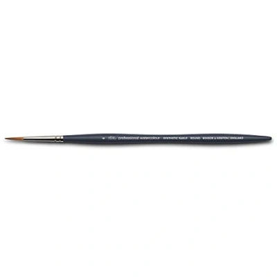 Immagine di Winsor &amp; Newton 5011104 Pennello professionale per acquerelli, con fibre sintetiche, manico ergonomico, durevole e indeformabile, corto rotondo n. 4