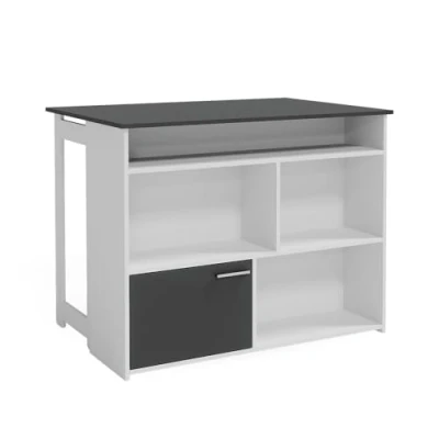 Immagine di Vicco tavolo bar alto Dominic, Antracite/Bianco, 116 x 37 cm 4x scomparti aperti e 1x porta
