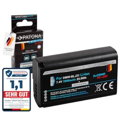 Immagine di PATONA Platinum Batteria Ricambio per Panasonic DMW BLJ31, BLJ31 Batterie 3500mAh Compatibile con Lumix DC S1, S1R, S1H