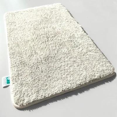 Immagine di casa pura Tappeto da bagno a pelo lungo, modello Sky Soft, morbido, effetto shaggy, antiscivolo, lavabile, privo di sostanze nocive, 16 colori in 6 dimensioni (60 x 50 cm, crema/avorio)