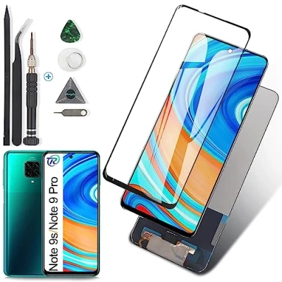 Immagine di RongZy Schermo LCD per Xiaomi Redmi Note 9S/Redmi 9 PRO 4G Display Touch Screen Digitizer Parti di Ricambio Riparazione con Strumenti (Nero)