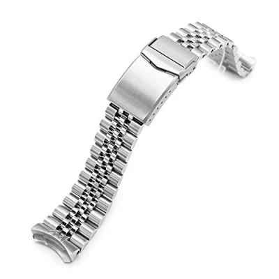 Immagine di MiLTAT Super Louis Jub Cinturino per orologio in metallo, 22 mm, compatibile con Seiko 5 5kx srpd51 srpd71 srpe83, argento, L