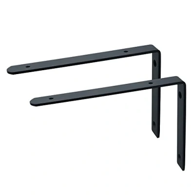 Immagine di Sayayo Staffe per Mensole a L 4mm di Spessore Pesanti Staffa Mensola da Parete Squadrette Angolari 200mm * 140mm, Acciaio inossidabile Nero, 2 pezzi, EJ5208B 2P