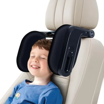 Immagine di Poggiatesta Auto Bambini &amp; Adulti Poggia Testa Girevole 360 2025 Cuscino Memory Foam Meccanismo 3 Punti Per Dormire in Macchina
