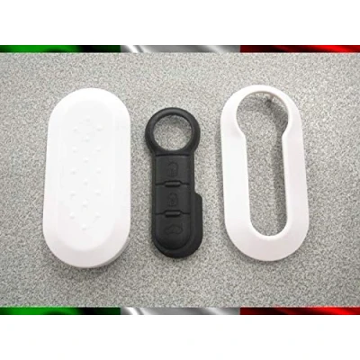 Immagine di COVER CHIAVE GUSCIO + TASTI TASTINI IN GOMMA COMPATIBILE CON FIAT 500 GRANDE PUNTO EVO BRAVO PANDA 500L LANCIA Y YPSILON MUSA DELTA SCOCCA BIANCO Video Tutorial Esplicativo Per Il Montaggio