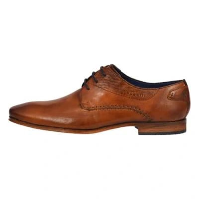 Immagine di bugatti Scarpa bassa business in pelle, derby con finitura bicolore e cuciture fatte a mano Uomo, Cognac, 48 EU
