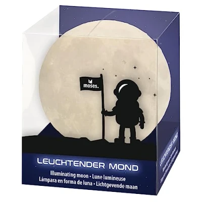 Immagine di moses Lampada a forma di luna luminosa, luce notturna per bambini con funzione timer, decorativa suggestiva, bianco caldo, 30563
