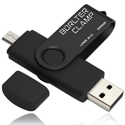 Immagine di 32GB Chiavetta USB, 2 in 1 Pen Drive (Micro USB e 2.0) OTG Memoria Flash, Flash Girevole per Android Smartphone/Tablet/Computer (Nero)