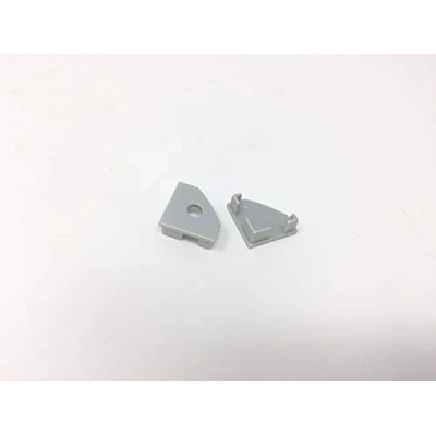 Immagine di profilo angolare in alluminio, per strisce LED, bianco opale, 2x Endkappen