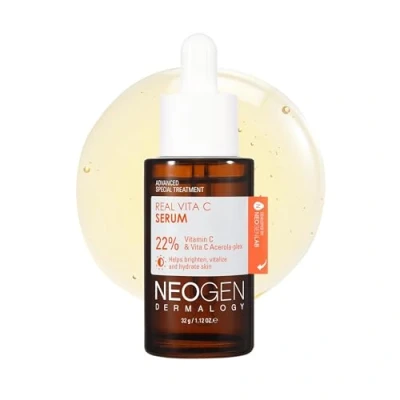 Immagine di DERMALOGY by NEOGENLAB Real Vita C Serum 1,12 oz (32g) Siero viso illuminante e idratante con il 22% di vitamina (acido ascorbico puro), E, B5 niacinamide