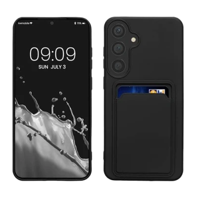 Immagine di kwmobile Custodia Compatibile con Samsung Galaxy S24 Plus Cover Back Case Cellulare Slot Porta Carte Morbida in Silicone TPU nero