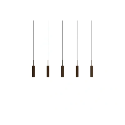 Immagine di Audo Copenhagen Lampada a sospensione Tubulaire Rail, 5 luci, color bronzo,