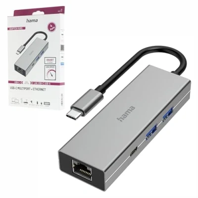Immagine di Hama 4 Porte USB C® (USB 3.1) Multiport Hub Grigio