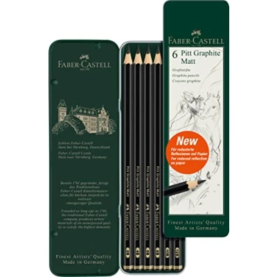 Immagine di Faber Castell 115207 Set di matite Pitt Graphite Matt, 6 pezzi, durezza 2B 12B