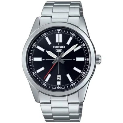 Immagine di Casio MTP VD02D 1E Orologio sportivo analogico da uomo con quadrante nero a 3 lancette